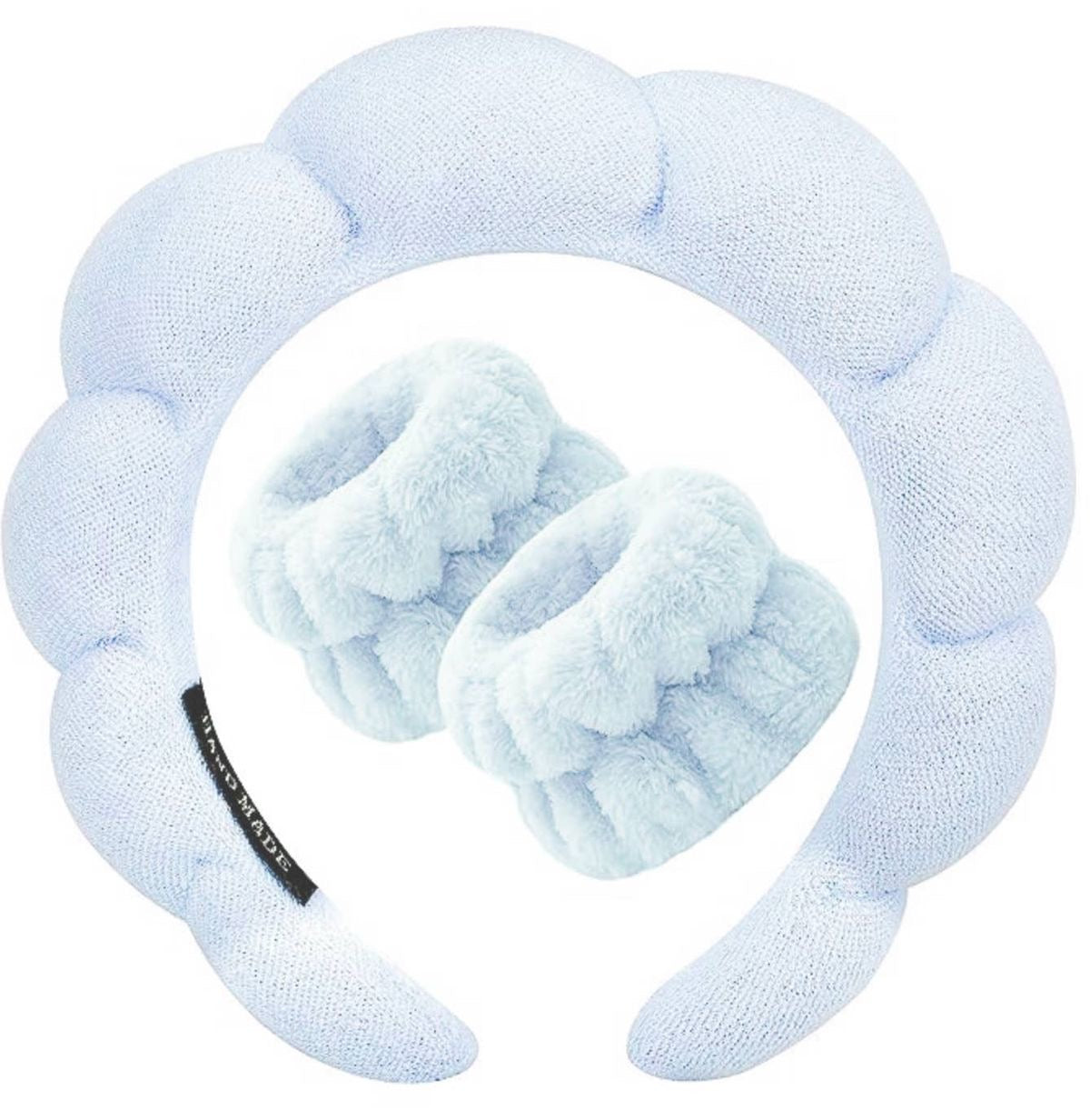 Diadema de lavado facial y 2 correas de muñeca